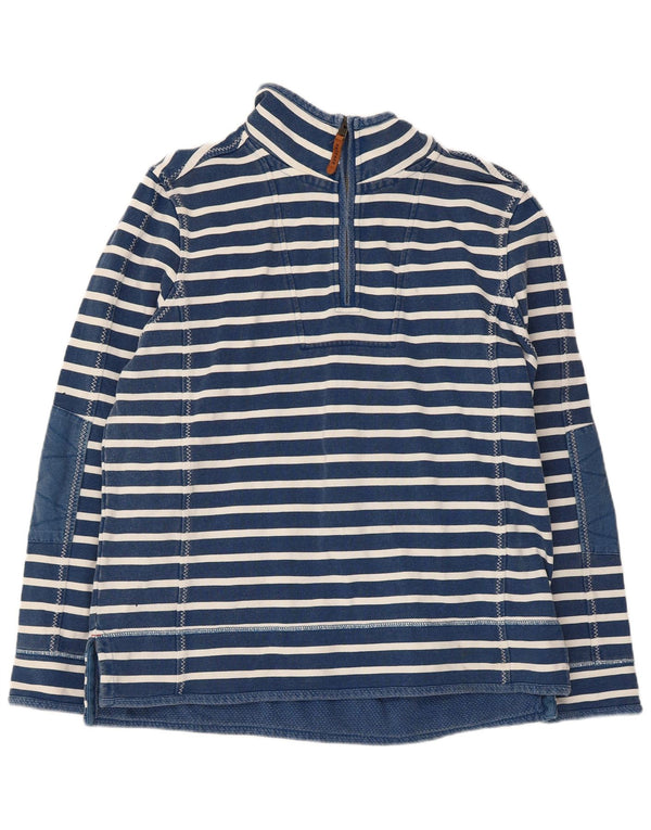 Fat Face Uomo Airlie Zip Neck Felpa Maglione Grande Blu Navy a Righe