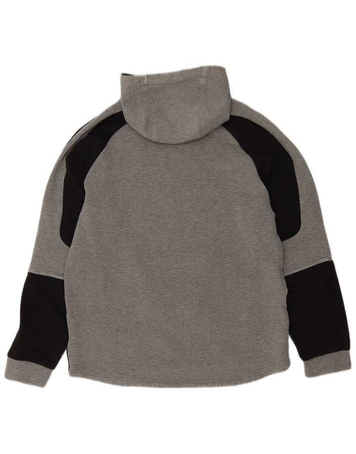 Felpa con cappuccio da uomo Puma Large in cotone color block grigio