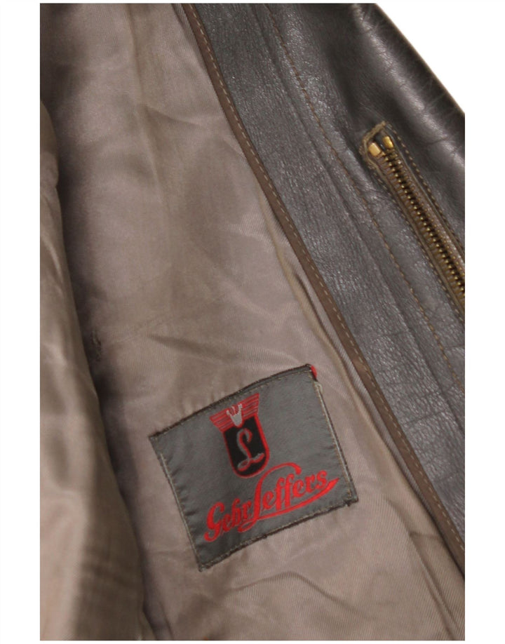 Giacca in pelle da donna VINTAGE UK 14 media nera