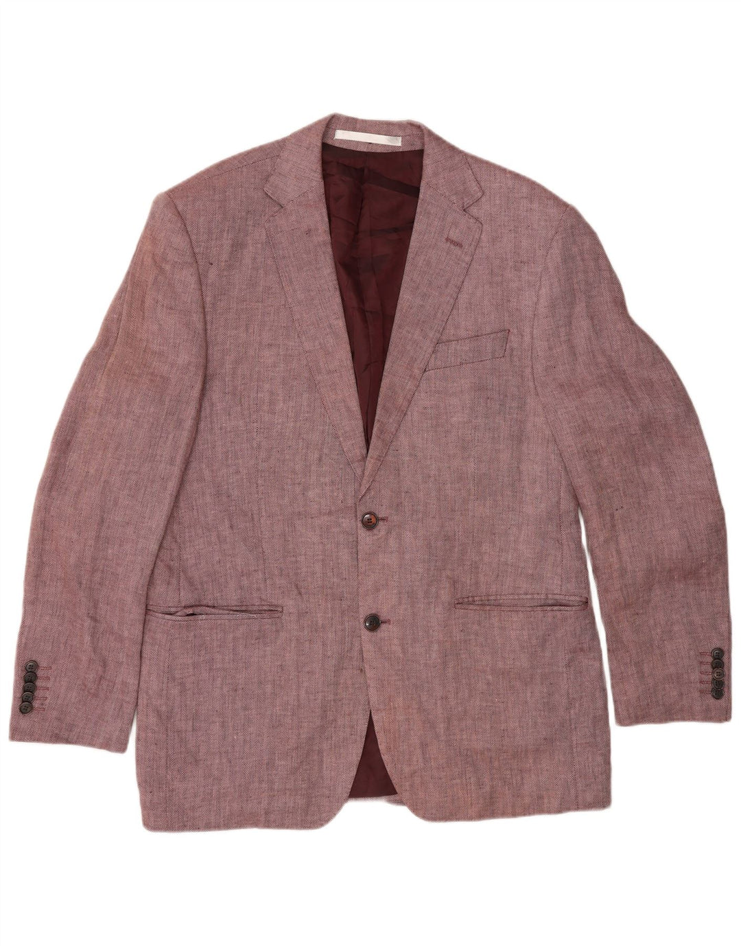 Giacca blazer a 2 bottoni da uomo Marks & Spencer UK 40 rosa medio a spina di pesce