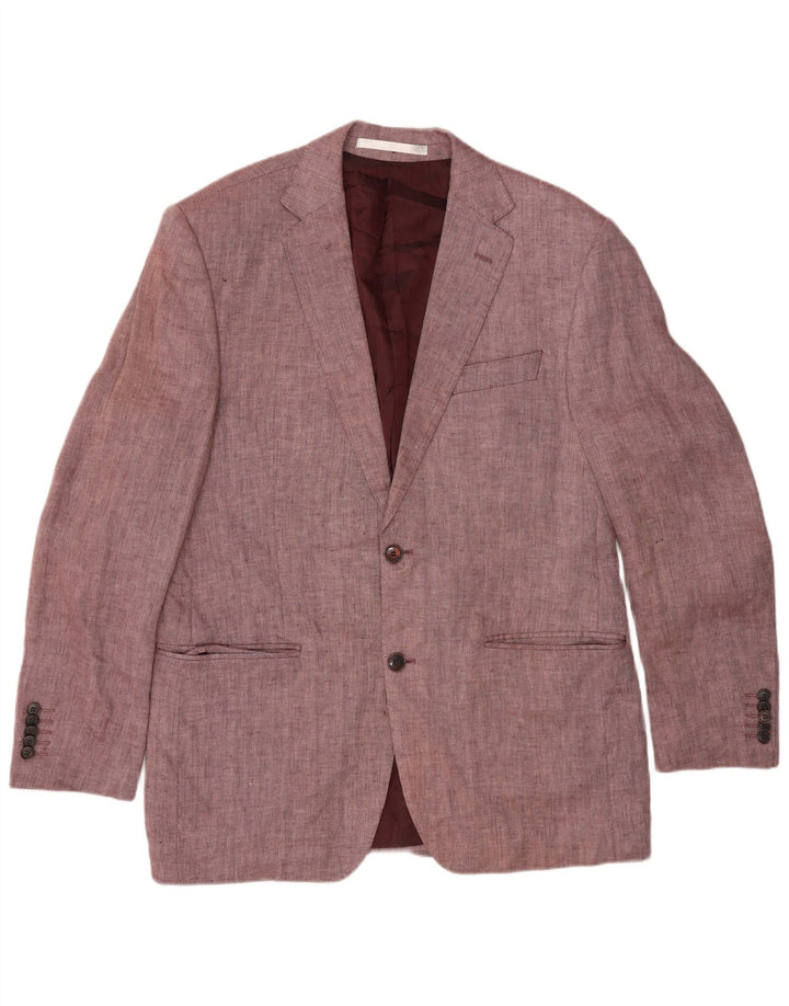 Giacca blazer a 2 bottoni da uomo Marks & Spencer UK 40 rosa medio a spina di pesce