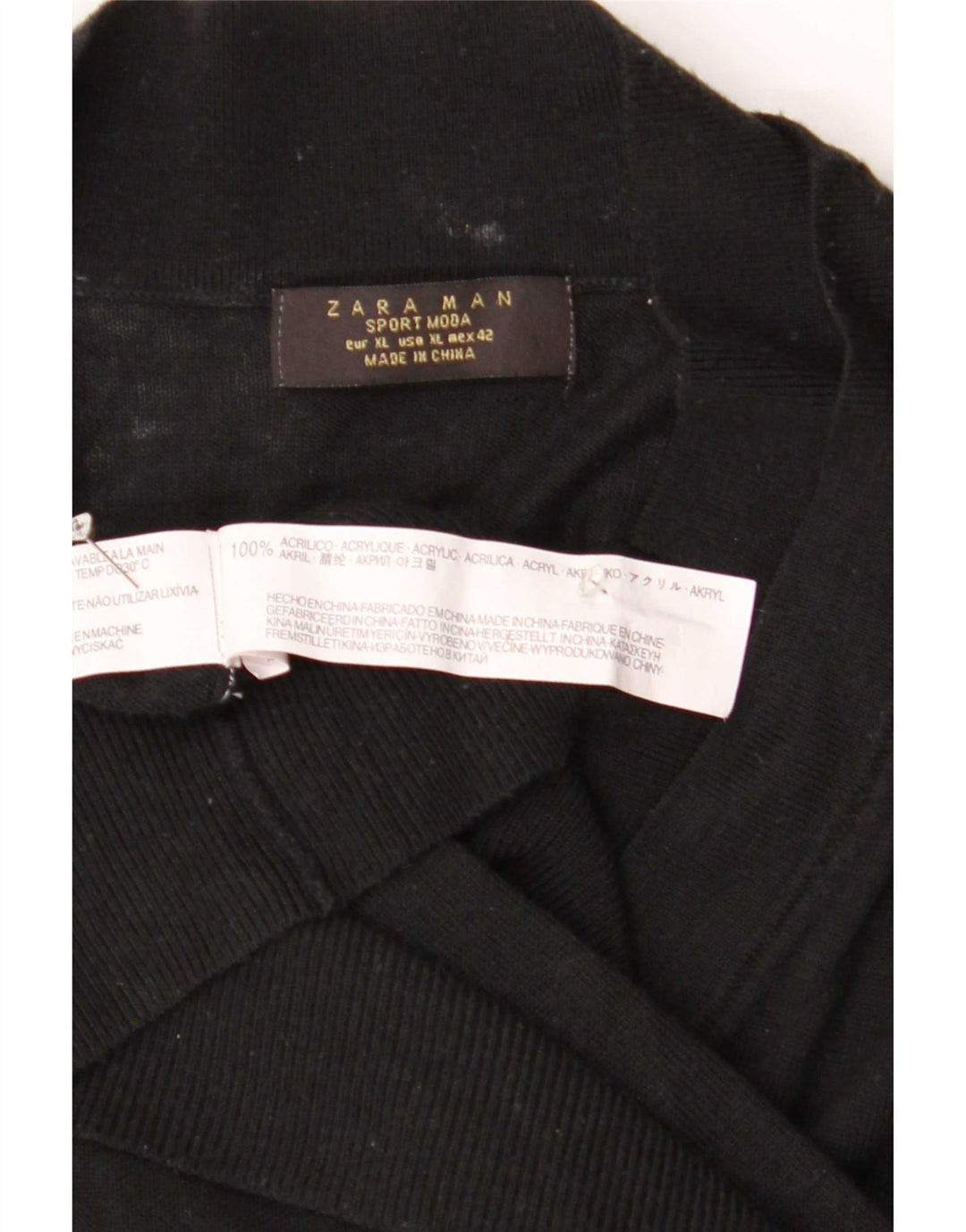 Maglione cardigan da uomo Zara XL acrilico nero