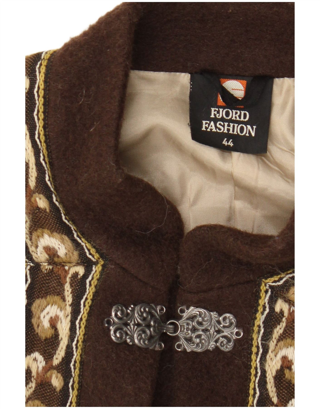 Giacca blazer da donna Fjord EU 44 XL Beige Fair Isle lana retrò