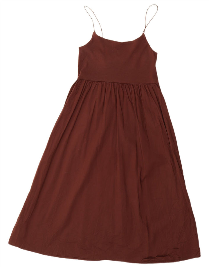 Prendisole da donna Zara UK 16 grande in cotone marrone