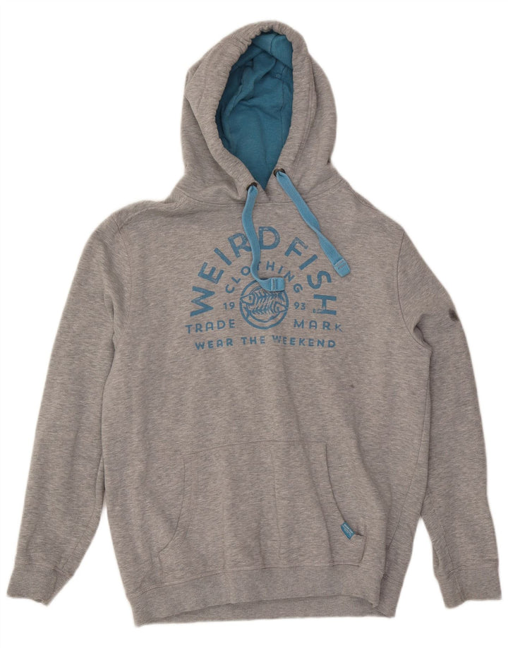 Maglione con cappuccio grafico da uomo Weird Fish grande grigio chiazzato