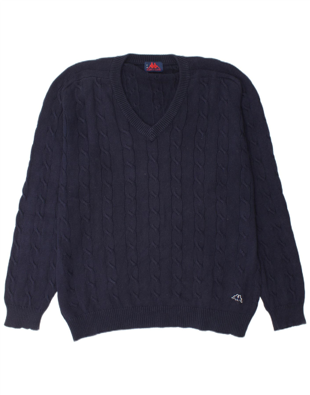 Maglione da uomo KAPPA con scollo a V XL in cotone blu navy