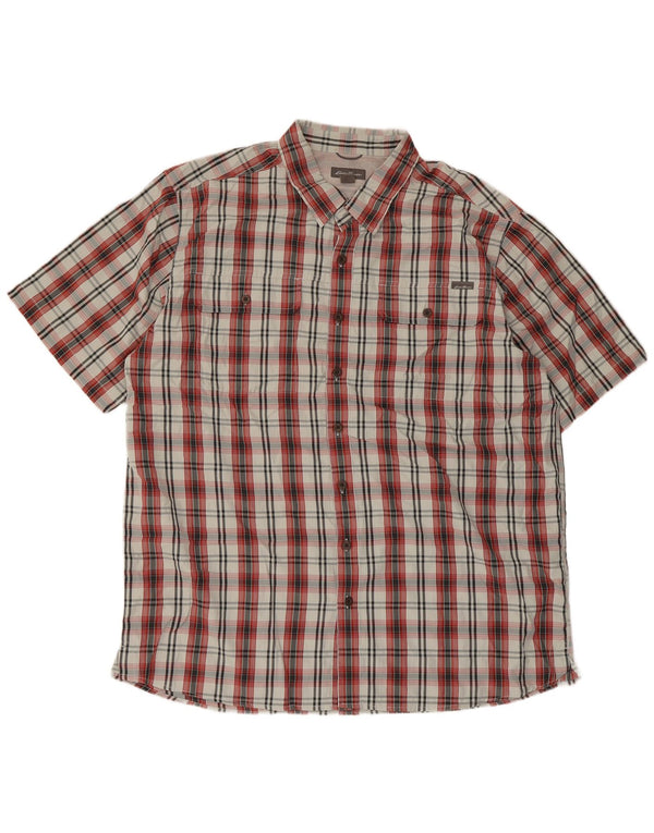 Camicia a maniche corte da uomo Eddie Bauer XL in poliestere a quadri rossi