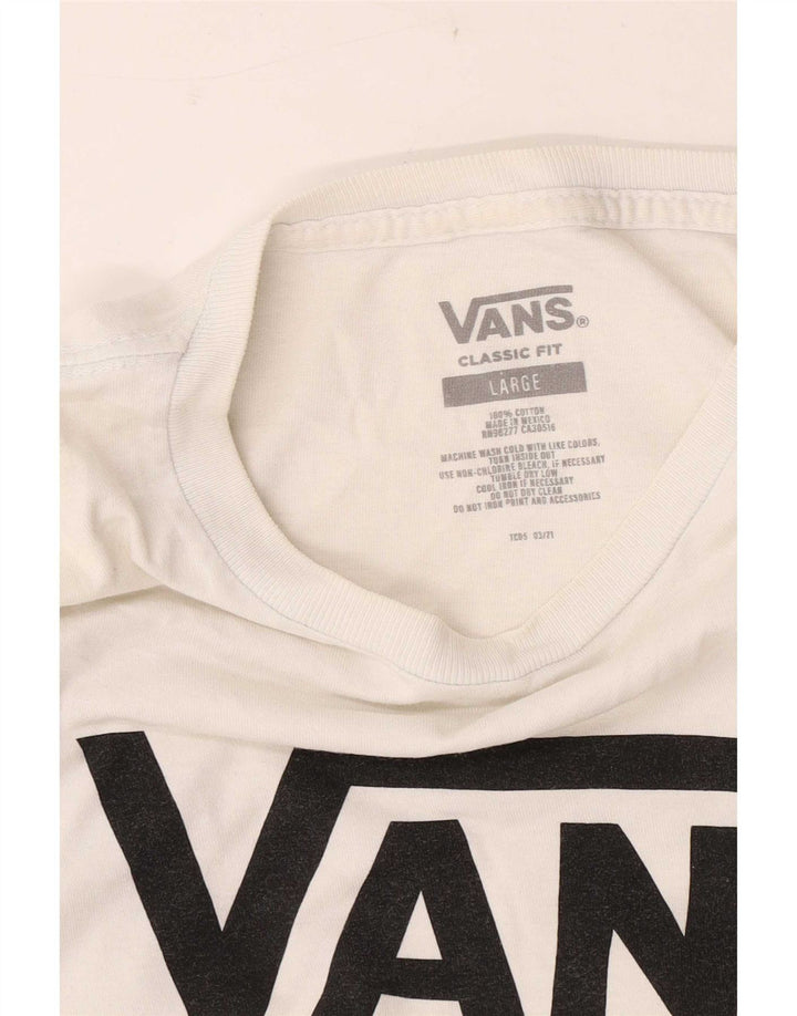 T-shirt grafica da uomo con vestibilità classica Vans, taglia grande, in cotone bianco
