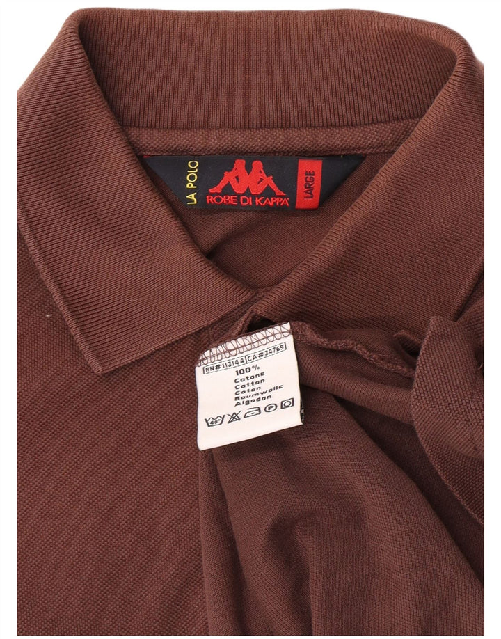 Polo Kappa Uomo Large Marrone In Cotone