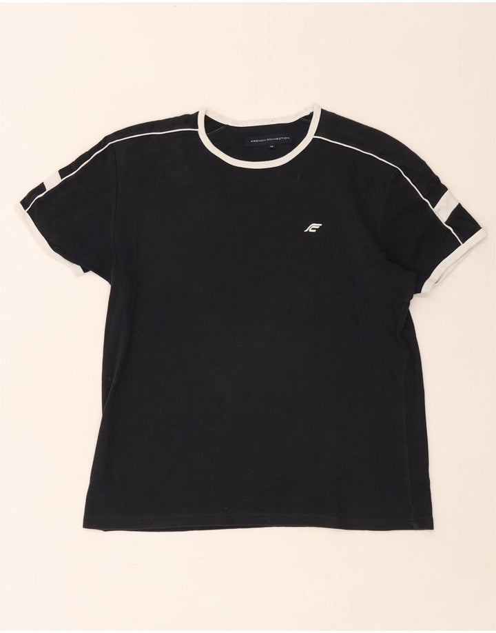 T-shirt da uomo French Connection Top in cotone color block medio nero