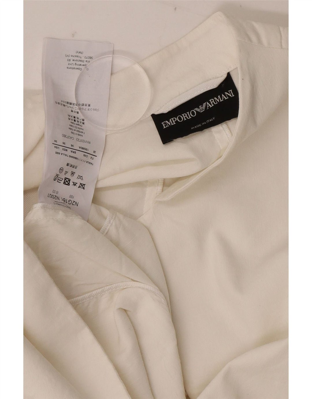 Giacca blazer da donna con maniche a 3/4 bottoni Emporio Armani IT 36 XS bianca