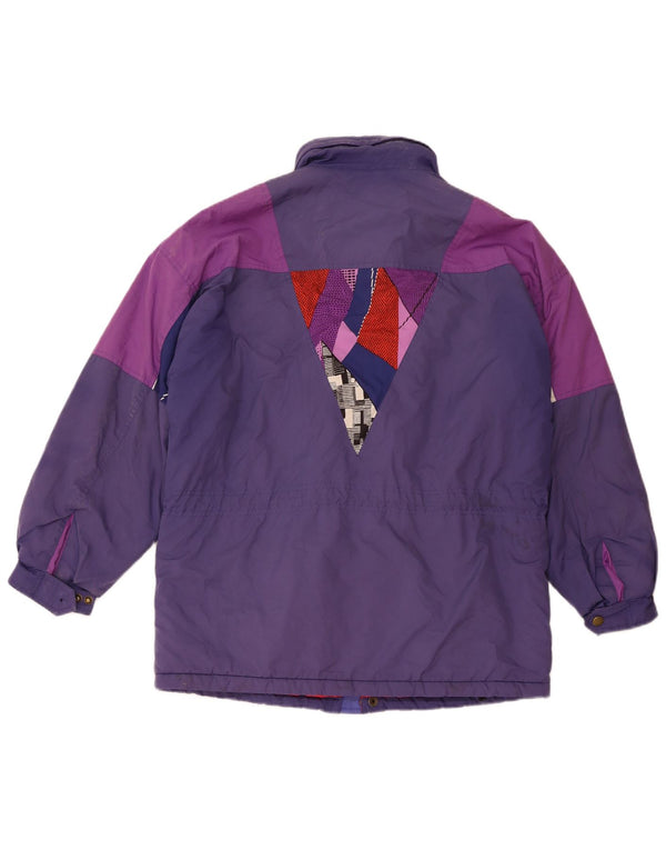 SERGIO TACCHINI Giacca da sci con cappuccio da uomo UK 40 Large Blu Navy Colourblock