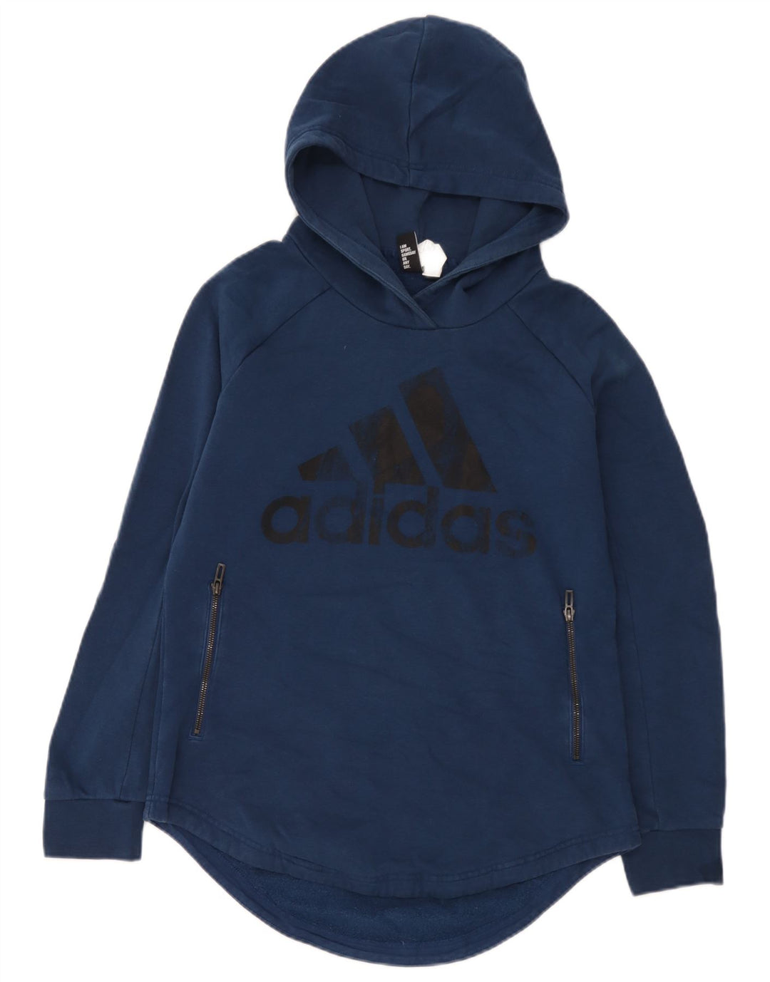 Felpa con cappuccio grafica da uomo Adidas in cotone blu medio