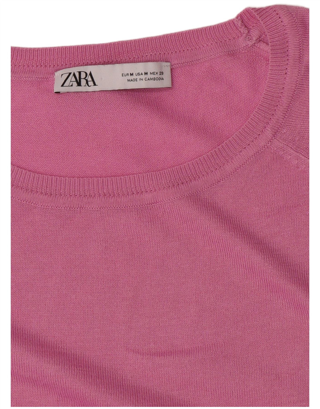 Maglione maglione con scollo a barca da donna Zara UK 14 Rosa medio