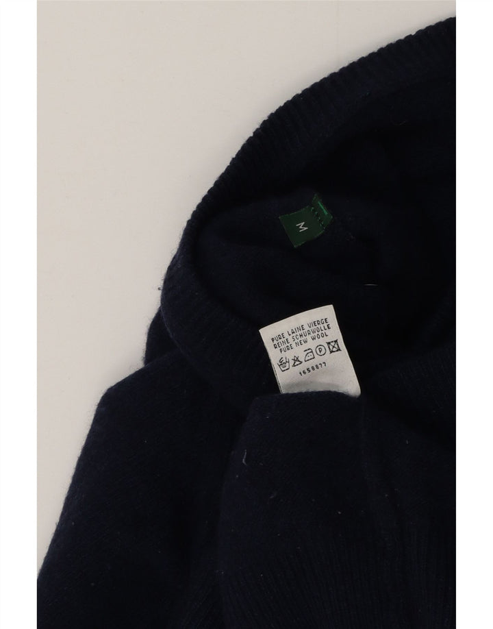 Maglione da uomo con scollo a V Henry Cottons, lana vergine media blu navy