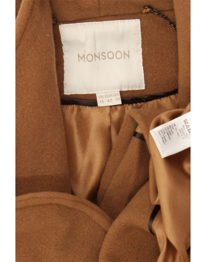 Cappotto da donna Monsoon UK 14 Lana marrone medio
