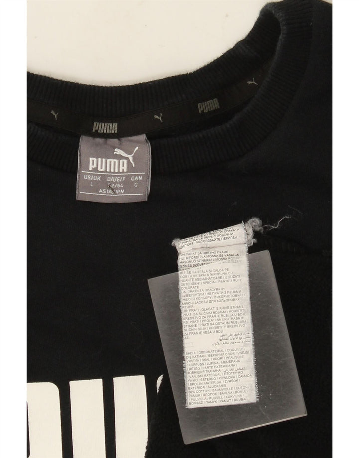 Felpa oversize con grafica da donna Puma UK 16 Large Black Cotton