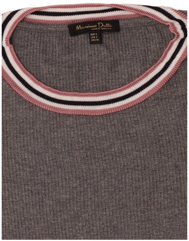 T-shirt da donna Massimo Dutti Top UK 10 piccola grigia