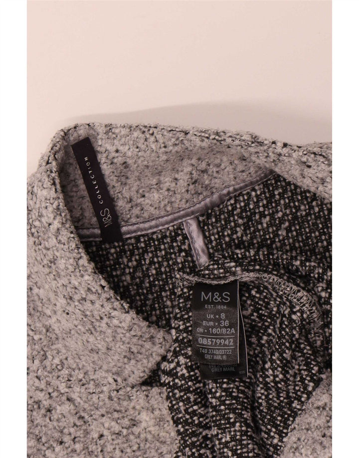 Soprabito da donna Marks & Spencer UK 8 piccolo poliestere screziato grigio