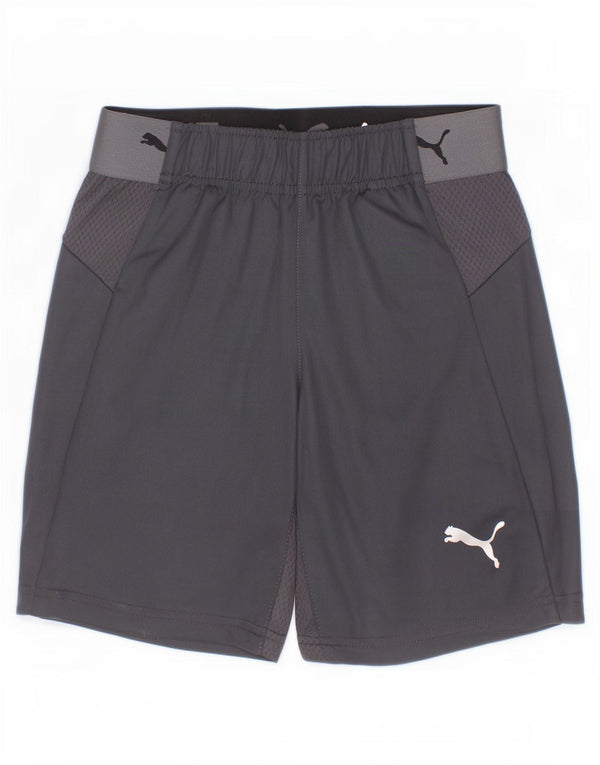 Pantaloncini sportivi grafici Puma da ragazzo 9-10 anni in poliestere grigio