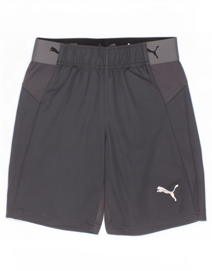 Pantaloncini sportivi grafici Puma da ragazzo 9-10 anni in poliestere grigio