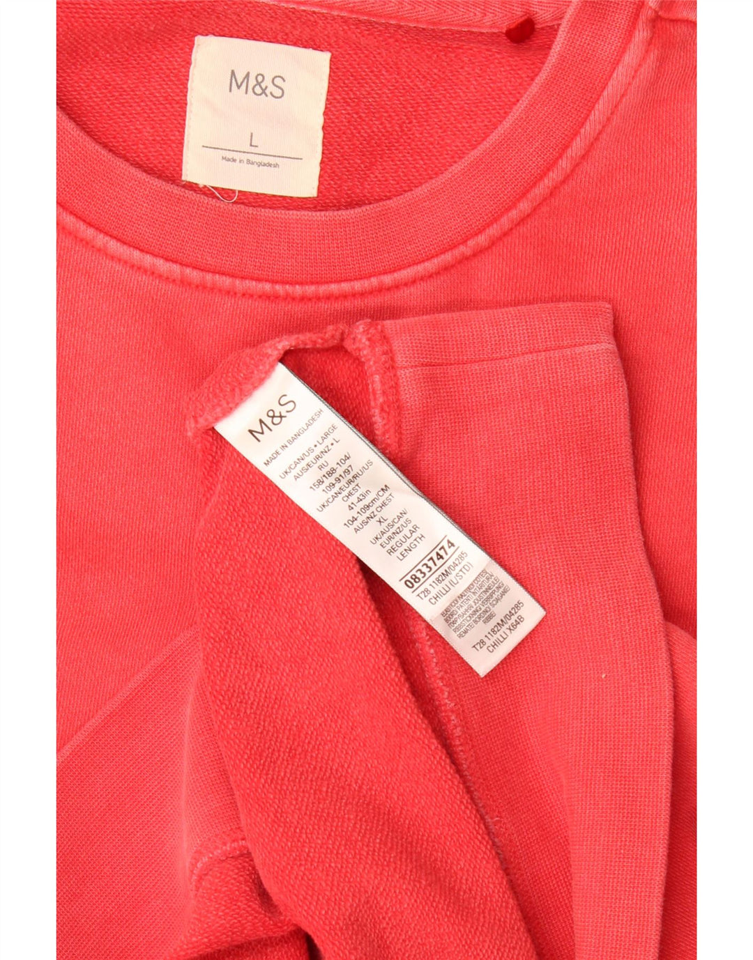 Felpa da uomo Marks & Spencer maglione grande cotone rosso