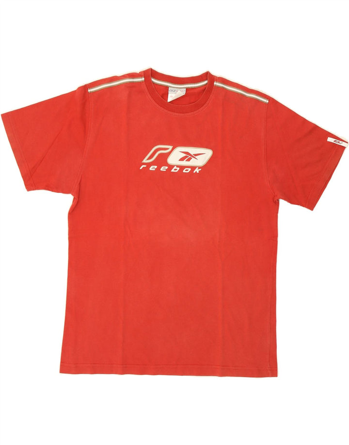 REEBOK Mens Graphic T-Shirt Top Medium Red Cotton Vintage Reebok and Second-Hand Reebok from Messina Hembry 