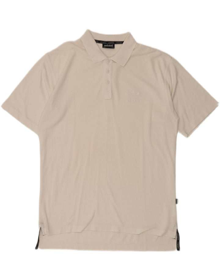 Polo ADIDAS da uomo UK 44/46 XL cotone bianco