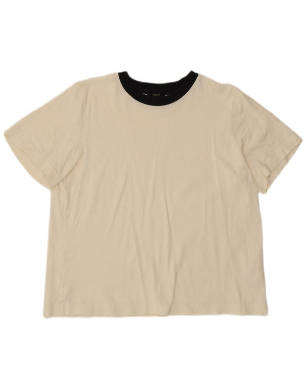 T-shirt da donna Massimo Dutti Top UK 18 XL cotone bianco sporco