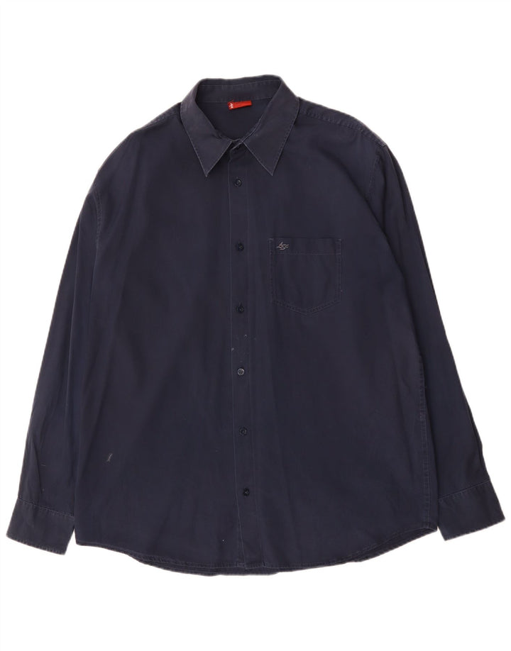 Camicia da uomo Levi's Large in cotone blu navy