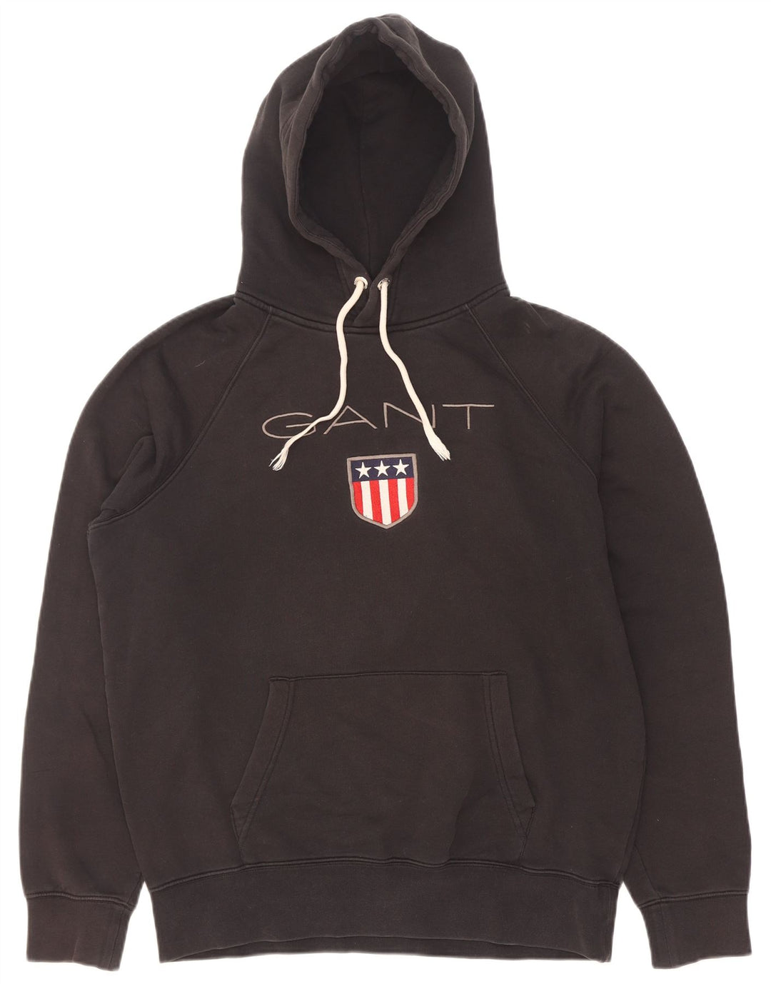 Felpa con Cappuccio da Uomo Gant Grafica Taglia Large Nero Cotone