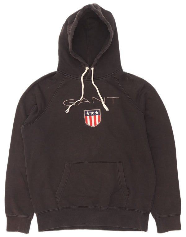 Gant Mens Graphic Hoodie Jumper Large Black Cotton