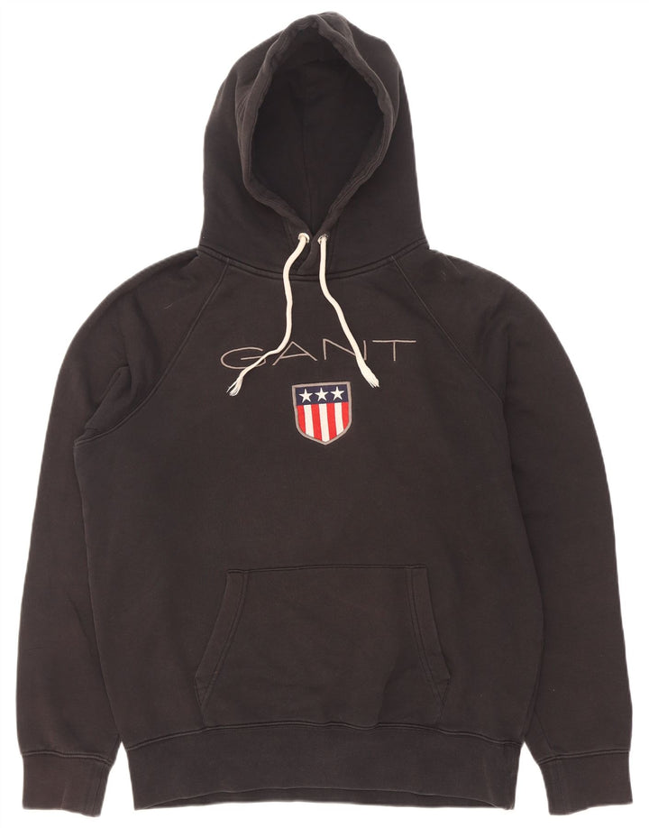 Felpa con Cappuccio da Uomo Gant Grafica Taglia Large Nero Cotone