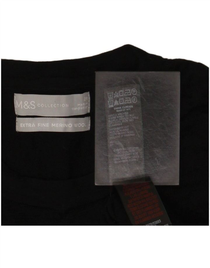 MARKS & SPENCER Maglione maglione girocollo da donna UK 20 2XL Nero