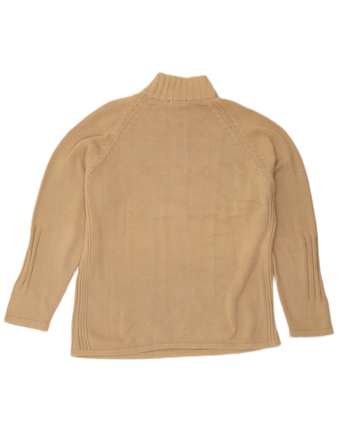Osvaldo Bruni Maglione Uomo con Zip Collo Grande in Cotone Beige