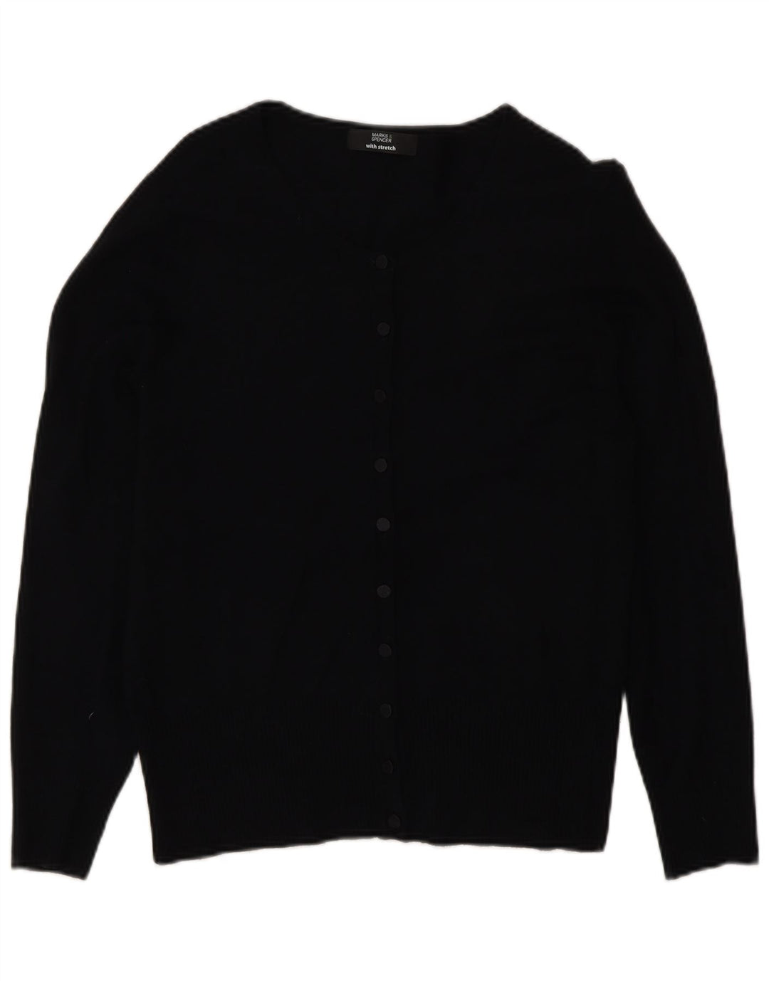 Maglione cardigan da donna Marks & Spencer UK 12 viscosa nera media