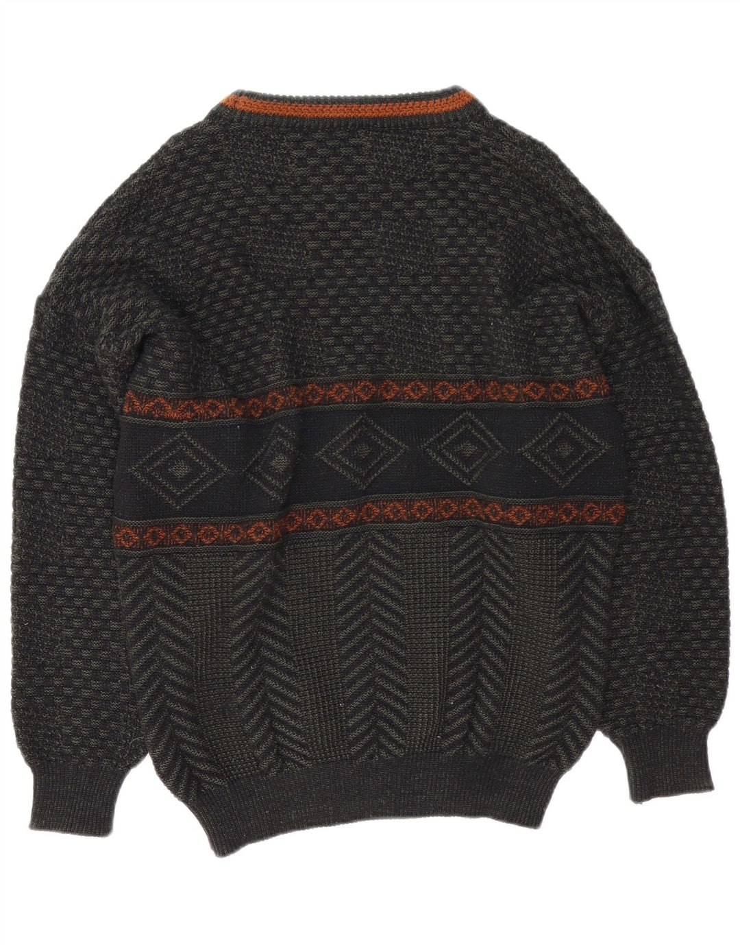 Carlo Comberti Maglione da uomo con scollo a barca Maglione grande acrilico geometrico grigio