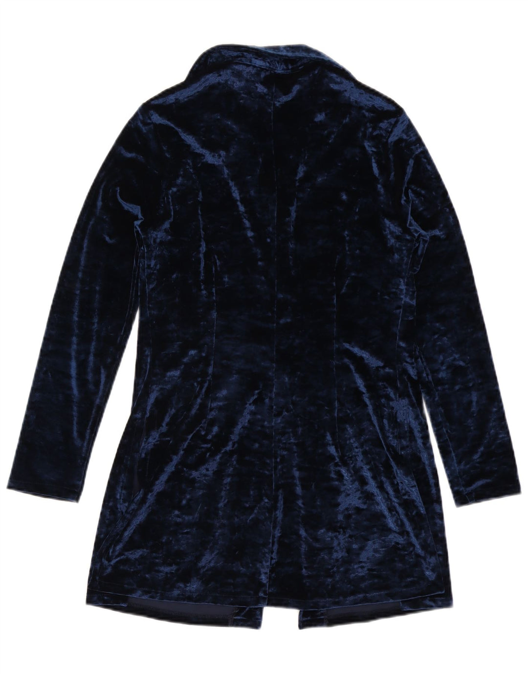 Camicetta camicia lunga da donna vintage IT 44 Poliestere medio blu navy