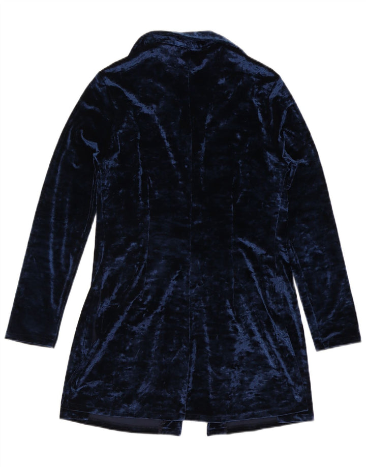 Camicetta camicia lunga da donna vintage IT 44 Poliestere medio blu navy