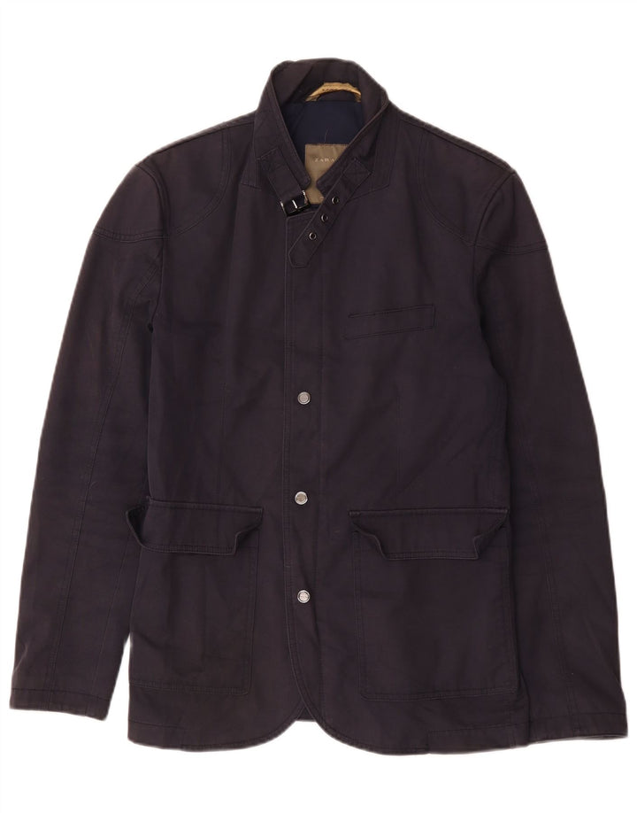Giacca utility da uomo Zara UK 38 cotone blu navy medio