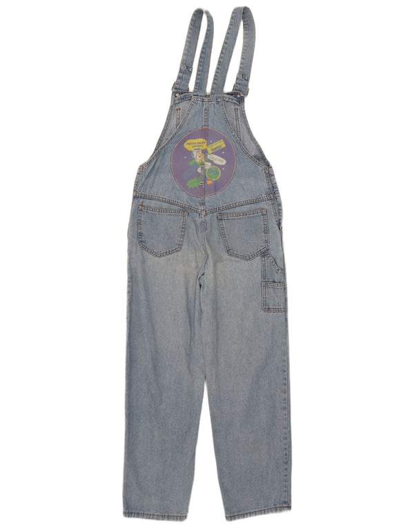 Jeans dritti con salopette grafica da donna vintage EU 38 cotone blu medio