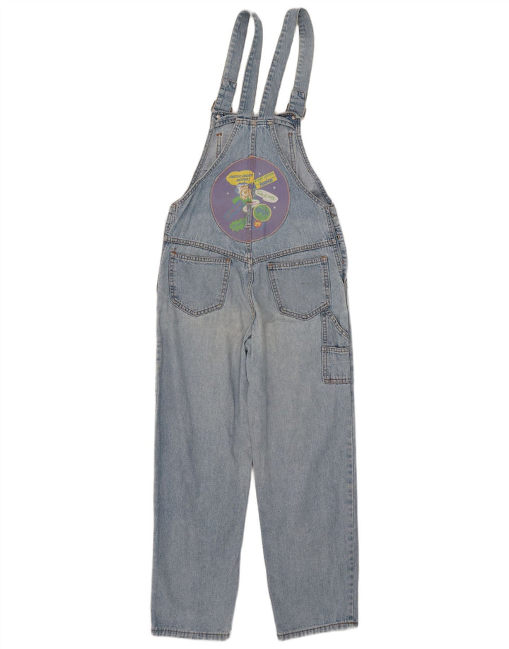 Jeans dritti con salopette grafica da donna vintage EU 38 cotone blu medio