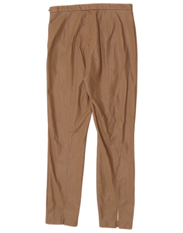 Pantaloni slim da donna in ecopelle Zara grandi W30 L28 poliuretano beige