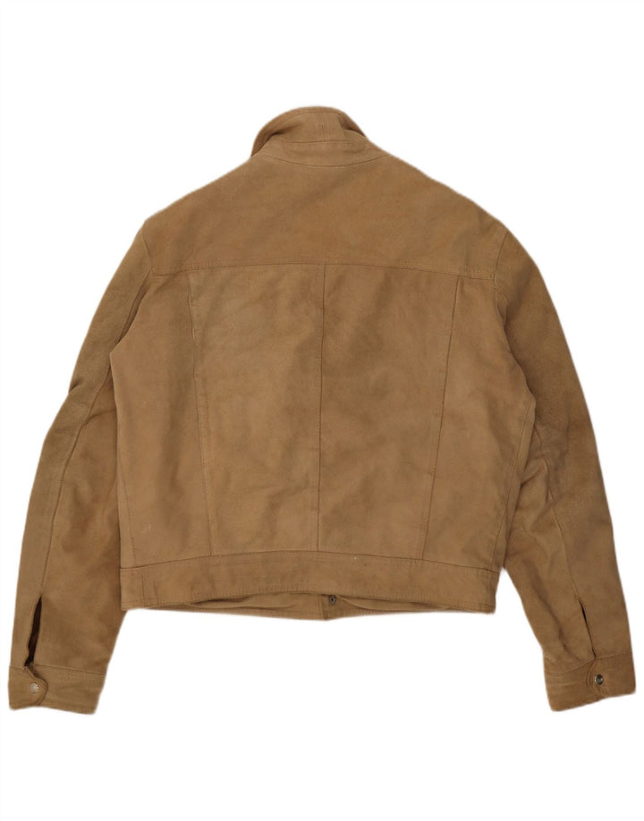 Giubbotto bomber in pelle scamosciata da uomo Terranova UK 40 Large Beige
