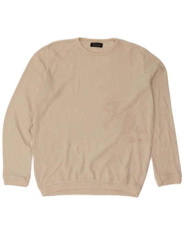 Maglione maglione girocollo da uomo Zara piccolo beige