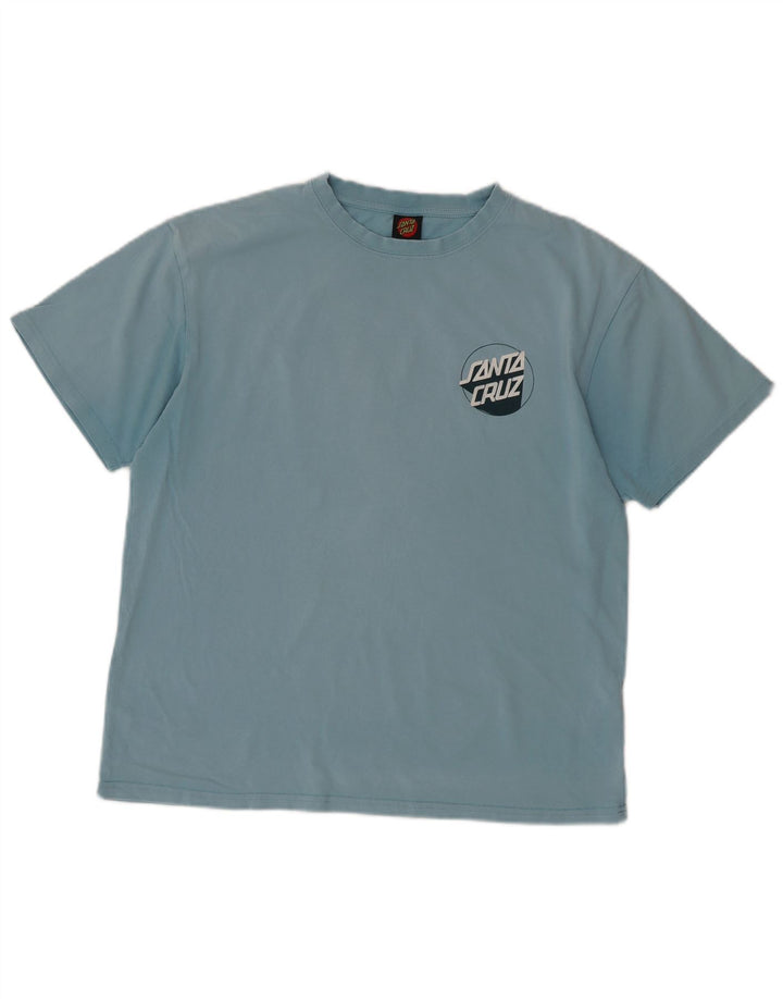 T-shirt grafica da uomo Santa Cruz Top in cotone blu medio