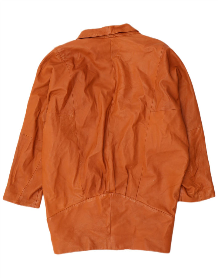 Cappotto vintage in pelle di pipistrello da donna EU 36 piccolo marrone