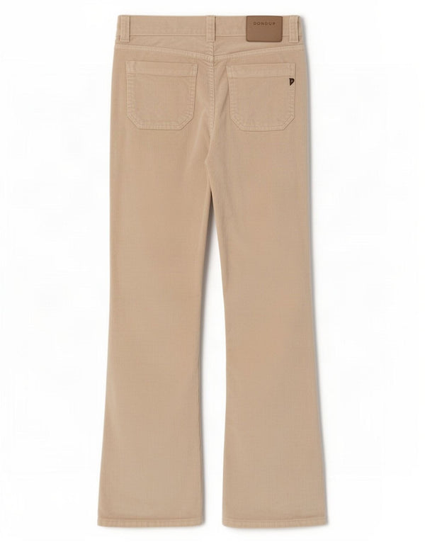 Pantaloni da donna in velluto a coste svasati Dondup W29 L32 cotone bianco sporco