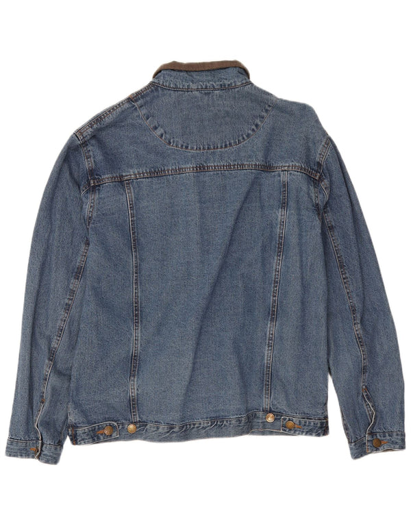 Atlas For Men Giacca di jeans da uomo UK 40 Large Blu Cotone