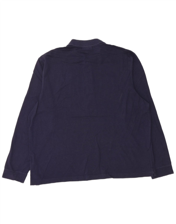 Polo da uomo a maniche lunghe Lacoste taglia 8 3XL cotone blu navy